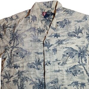Chaps Ralph Lauren Large Tropical Island Print Short Sleeve Button Down‎ Shirt